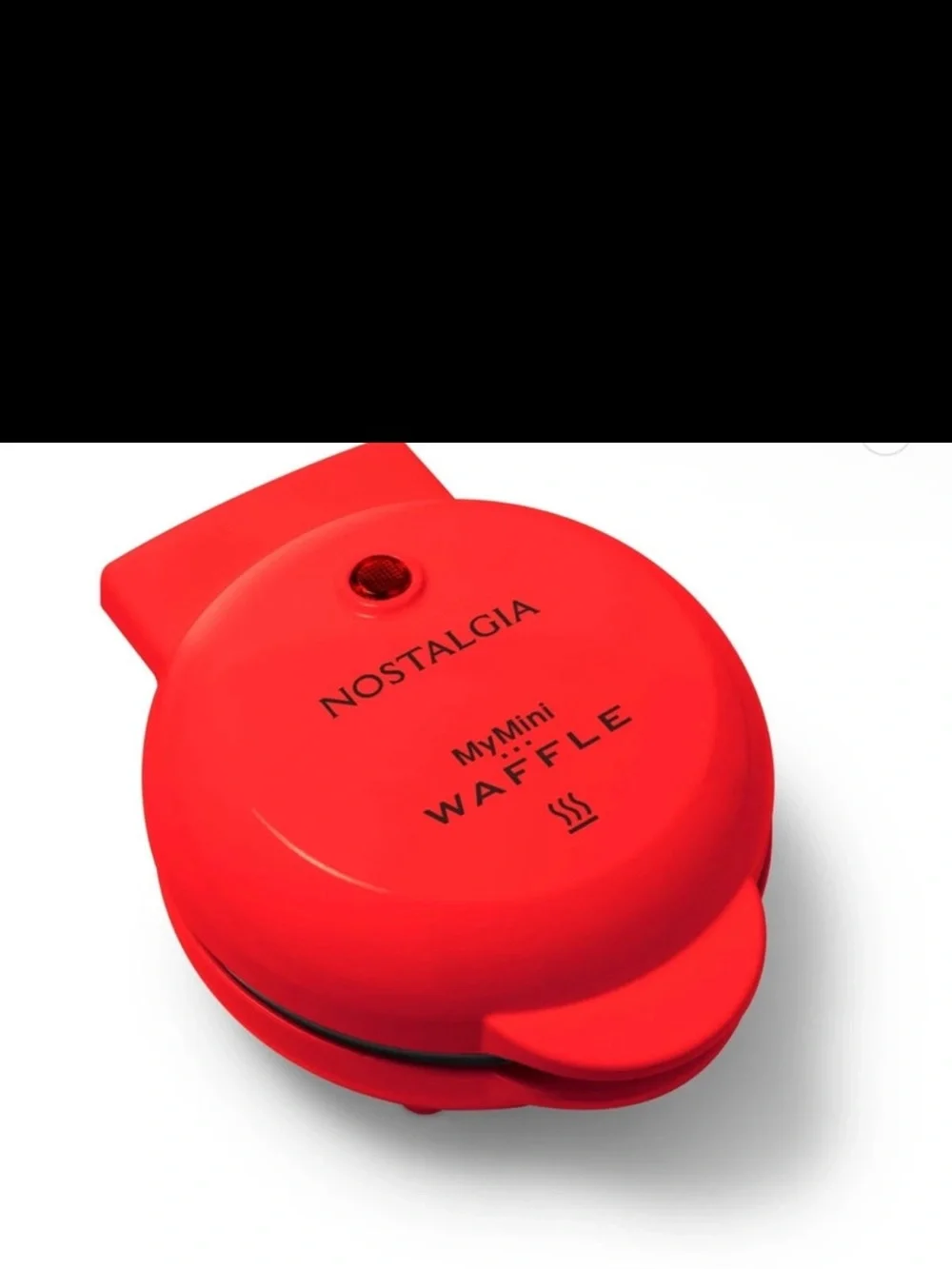 Nostalgia Red Mini Waffle Maker with Black Nonstick Plate new in box
